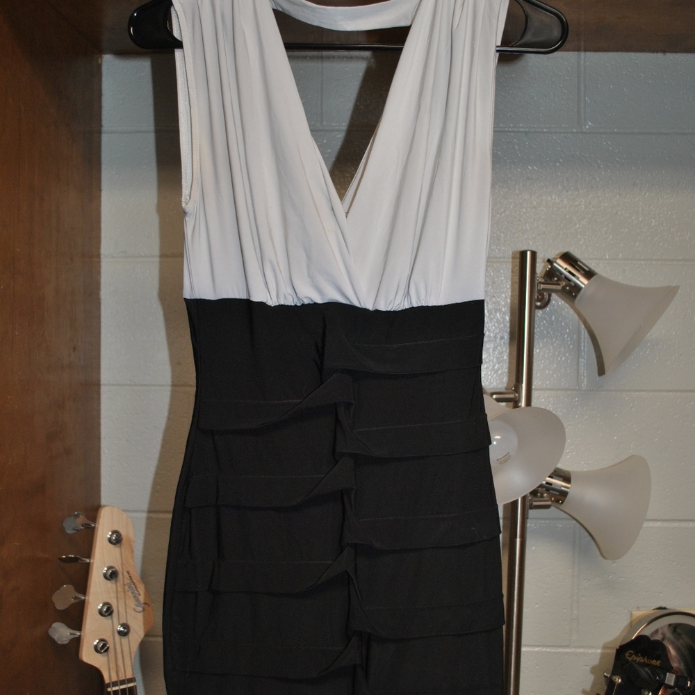 White and Black pencil dress